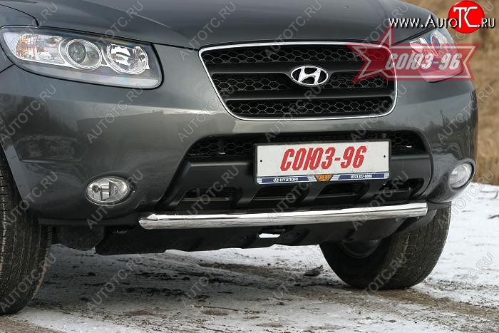 11 699 р. Защита переднего бампера одинарная Souz-96 (d60) Hyundai Santa Fe CM дорестайлинг (2006-2009)  с доставкой в г. Москва