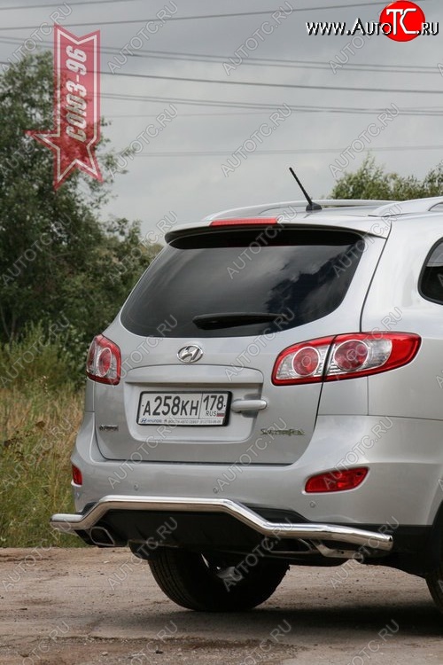 11 159 р. Защита заднего бампера Souz-96 (d60) Hyundai Santa Fe CM рестайлинг (2009-2012)  с доставкой в г. Москва