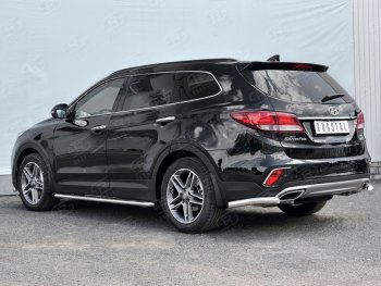 15 999 р. Защита заднего бампера (Ø63 мм уголки, нержавейка) SLITKOFF  Hyundai Grand Santa Fe  1 DM (2016-2018) рестайлинг  с доставкой в г. Москва. Увеличить фотографию 3