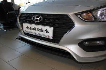 4 999 р. Накладка на передний бампер АвтоКрат  Hyundai Solaris  HCR (2017-2020) седан дорестайлинг (Неокрашенная)  с доставкой в г. Москва. Увеличить фотографию 2