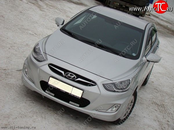 1 149 р. Реснички MV Hyundai Solaris RBr седан дорестайлинг (2010-2014) (Неокрашенные)  с доставкой в г. Москва