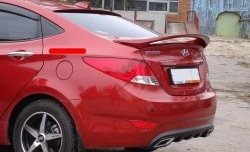 3 299 р. Козырёк на заднее лобовое стекло Sport v2 Hyundai Solaris RBr седан рестайлинг (2014-2017) (Неокрашенный)  с доставкой в г. Москва. Увеличить фотографию 2