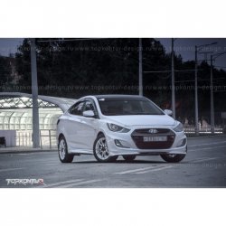 2 899 р. Накладка на передний бампер TopKontur Design v2 Hyundai Solaris RBr хэтчбэк дорестайлинг (2010-2014) (Неокрашенная)  с доставкой в г. Москва. Увеличить фотографию 15