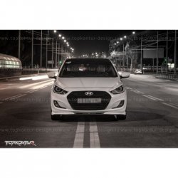 2 899 р. Накладка на передний бампер TopKontur Design v2 Hyundai Solaris RBr хэтчбэк дорестайлинг (2010-2014) (Неокрашенная)  с доставкой в г. Москва. Увеличить фотографию 11