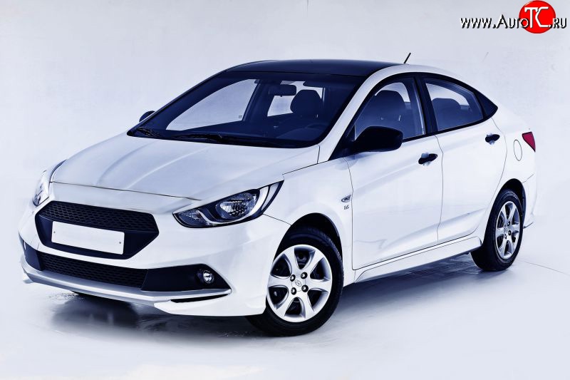 14 499 р. Передний бампер Sport  Hyundai Solaris  RBr (2010-2014) седан дорестайлинг, хэтчбэк дорестайлинг (Неокрашенный)  с доставкой в г. Москва