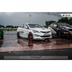 4 999 р. Пороги накладки TopKontur Design  Hyundai Solaris  RBr (2010-2017), KIA Rio  3 QB (2011-2017) (Неокрашенные)  с доставкой в г. Москва. Увеличить фотографию 3