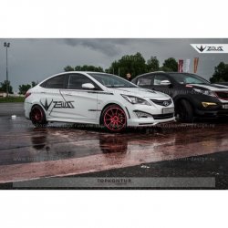 4 999 р. Пороги накладки TopKontur Design  Hyundai Solaris  RBr (2010-2017), KIA Rio  3 QB (2011-2017) (Неокрашенные)  с доставкой в г. Москва. Увеличить фотографию 4