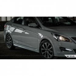 4 999 р. Пороги накладки TopKontur Design  Hyundai Solaris  RBr (2010-2017), KIA Rio  3 QB (2011-2017) (Неокрашенные)  с доставкой в г. Москва. Увеличить фотографию 9