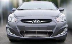 Декоративная вставка воздухозаборника Berkut Hyundai Solaris RBr седан дорестайлинг (2010-2014)