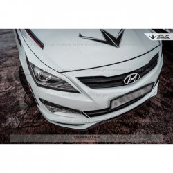 1 499 р. Реснички на фары Zeus  Hyundai Solaris  RBr (2010-2014) седан дорестайлинг, хэтчбэк дорестайлинг (Неокрашенные)  с доставкой в г. Москва. Увеличить фотографию 5