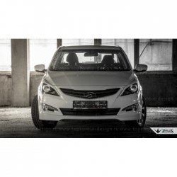 1 499 р. Реснички на фары Zeus Hyundai Solaris RBr седан дорестайлинг (2010-2014) (Неокрашенные)  с доставкой в г. Москва. Увеличить фотографию 6