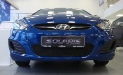 1 469 р. Сетка на бампер Russtal (черная) Hyundai Solaris RBr хэтчбэк дорестайлинг (2010-2014)  с доставкой в г. Москва. Увеличить фотографию 4