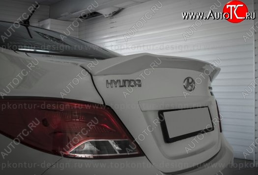 5 399 р. Лип спойлер Zeus Hyundai Solaris RBr седан дорестайлинг (2010-2014) (Неокрашенный)  с доставкой в г. Москва