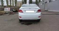 Одинарная защита заднего бампера из трубы диаметром 42 мм Slitkoff Hyundai Solaris RBr седан дорестайлинг (2010-2014)