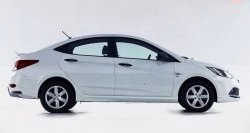 13 499 р. Задний бампер Sport  Hyundai Solaris  RBr (2010-2014) седан дорестайлинг (Неокрашенный)  с доставкой в г. Москва. Увеличить фотографию 5