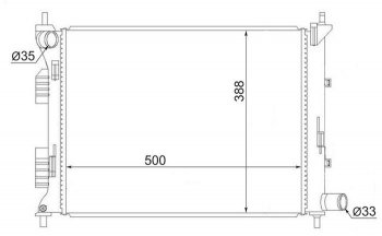 2 969 р. Радиатор двигателя (трубчатый, МКПП) SAT Hyundai Solaris RBr седан дорестайлинг (2010-2014)  с доставкой в г. Москва. Увеличить фотографию 1