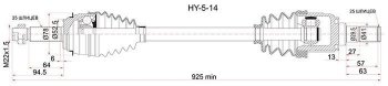 6 699 р. Привод передний левый SAT Hyundai Solaris RBr седан дорестайлинг (2010-2014)  с доставкой в г. Москва. Увеличить фотографию 1