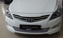 1 539 р. Сетка на бампер Russtal (хром)  Hyundai Solaris  RBr (2014-2017) седан рестайлинг  с доставкой в г. Москва. Увеличить фотографию 4