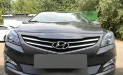 1 539 р. Сетка на бампер Russtal (хром)  Hyundai Solaris  RBr (2014-2017) седан рестайлинг  с доставкой в г. Москва. Увеличить фотографию 6