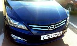 929 р. Реснички на фары Кураж Hyundai Solaris RBr седан рестайлинг (2014-2017) (Неокрашенные)  с доставкой в г. Москва. Увеличить фотографию 5