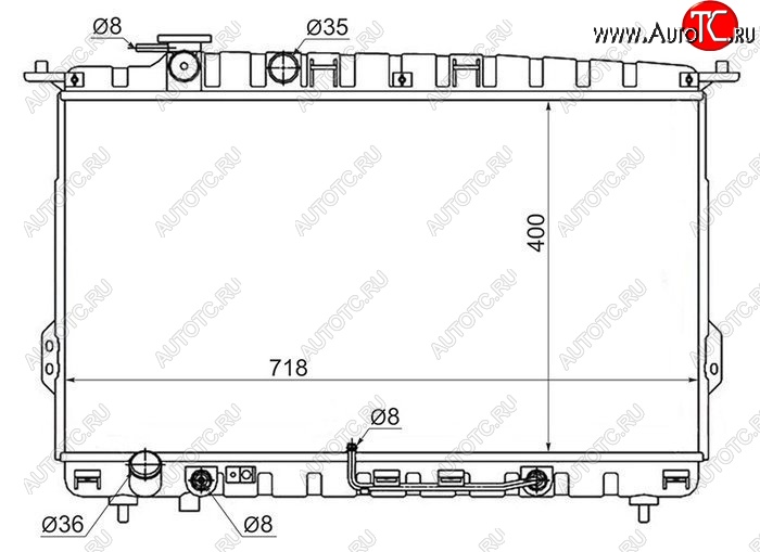 10 199 р. Радиатор двигателя (пластинчатый,2.0/2.4/2.5/2.7, МКПП/АКПП) SAT  Hyundai Sonata  EF (2001-2013), KIA Magentis (2000-2005), KIA Optima  1 GD (2000-2005)  с доставкой в г. Москва