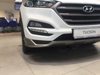 5 649 р. Накладка на передний бампер АвтоКрат Hyundai Tucson TL дорестайлинг (2015-2018) (Неокрашенная)  с доставкой в г. Москва. Увеличить фотографию 2