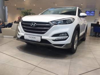 5 649 р. Накладка на передний бампер АвтоКрат Hyundai Tucson TL дорестайлинг (2015-2018) (Неокрашенная)  с доставкой в г. Москва. Увеличить фотографию 3