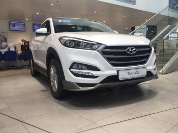 Накладка на передний бампер АвтоКрат Hyundai Tucson TL дорестайлинг (2015-2018)