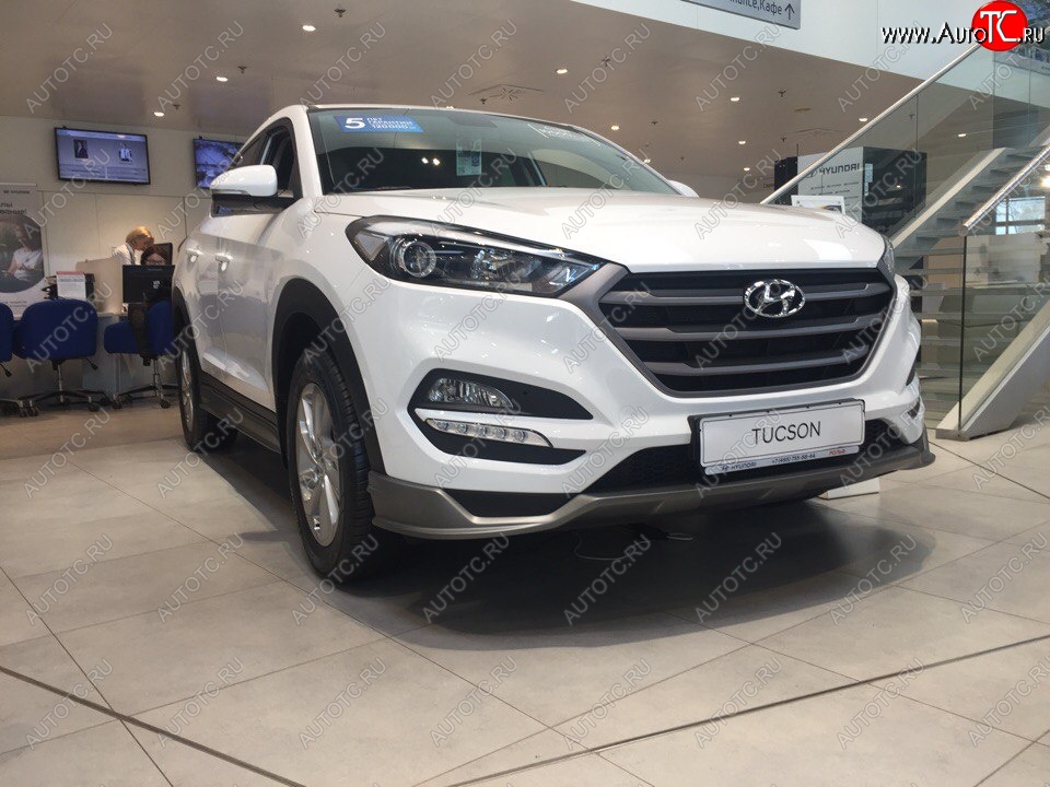 5 649 р. Накладка на передний бампер АвтоКрат Hyundai Tucson TL дорестайлинг (2015-2018) (Неокрашенная)  с доставкой в г. Москва