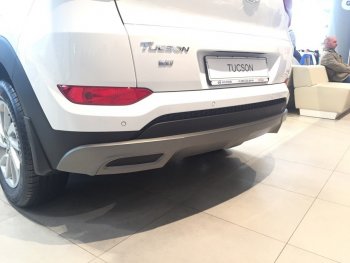 5 649 р. Накладка на задний бампер АвтоКрат Hyundai Tucson TL дорестайлинг (2015-2018) (Неокрашенная)  с доставкой в г. Москва. Увеличить фотографию 2