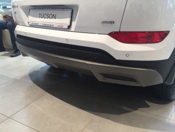 5 649 р. Накладка на задний бампер АвтоКрат Hyundai Tucson TL дорестайлинг (2015-2018) (Неокрашенная)  с доставкой в г. Москва. Увеличить фотографию 4