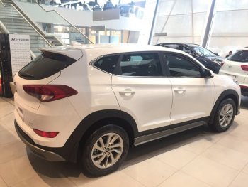 7 349 р. Пластиковые пороги АвтоКрат Hyundai Tucson TL дорестайлинг (2015-2018) (Неокрашенные)  с доставкой в г. Москва. Увеличить фотографию 3