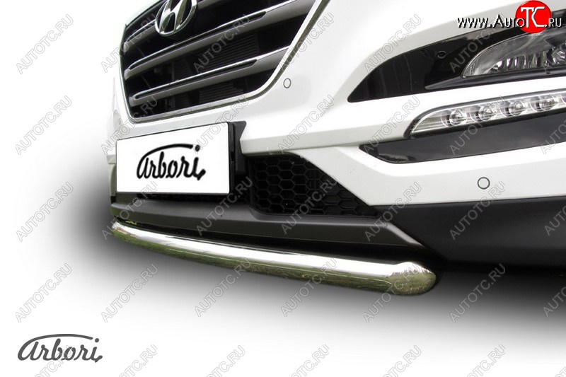 14 291 р. Защита переднего бампера Arbori (нержавейка, 1 труба d57 mm). Hyundai Tucson TL дорестайлинг (2015-2018)  с доставкой в г. Москва