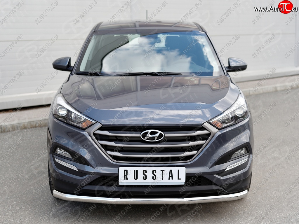 15 999 р. Защита переднего бампера (Ø63 мм, нержавейка) SLITKOFF Hyundai Tucson TL дорестайлинг (2015-2018)  с доставкой в г. Москва