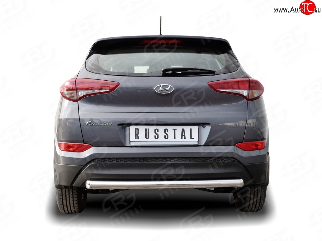 15 399 р. Защита заднего бампера (Ø63 мм короткая, нержавейка) SLITKOFF  Hyundai Tucson  TL (2015-2018) дорестайлинг  с доставкой в г. Москва