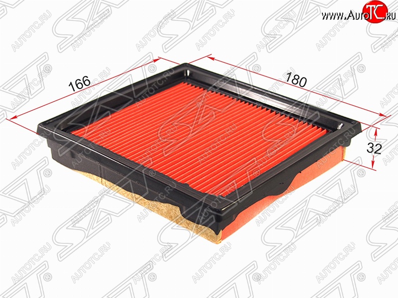 359 р. Фильтр воздушный двигателя SAT (180х166х32 mm)  INFINITI EX35  J50 (2007-2013), INFINITI G37  V36 (2008-2014), INFINITI Qx50  J50 (2013-2016), Nissan 350Z (2002-2008), Nissan Skyline  V36 (2006-2014)  с доставкой в г. Москва