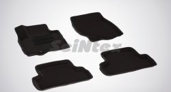 5 249 р. Износостойкие коврики в салон SeiNtex Premium 3D 4 шт. (ворсовые, черные) INFINITI EX35 J50 (2007-2013)  с доставкой в г. Москва. Увеличить фотографию 1