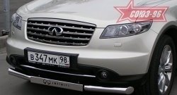 Защита переднего бампера одинарная (Европа) Souz-96 (d76) INFINITI FX45 S50 дорестайлинг (2002-2005)