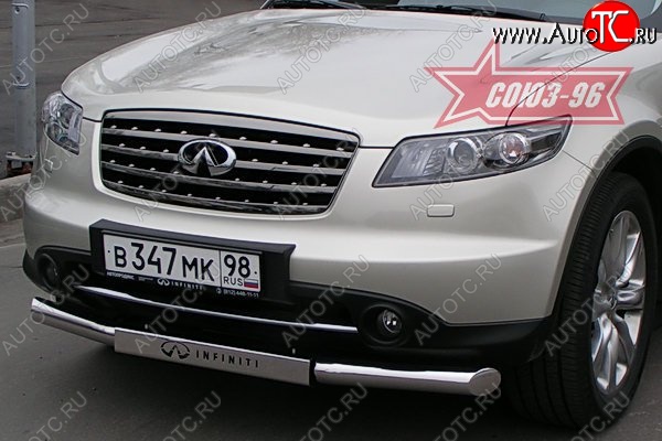 28 394 р. Защита переднего бампера одинарная (Европа) Souz-96 (d76) INFINITI FX45 S50 дорестайлинг (2002-2005)  с доставкой в г. Москва