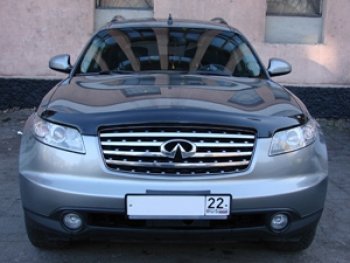 3 299 р. Дефлектор капота SIM INFINITI FX45 S50 дорестайлинг (2002-2005)  с доставкой в г. Москва. Увеличить фотографию 2