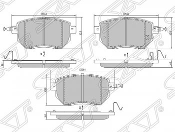 1 349 р. Колодки тормозные SAT (передние)  INFINITI FX35 ( S50,  S51) - FX50  S51  с доставкой в г. Москва. Увеличить фотографию 1