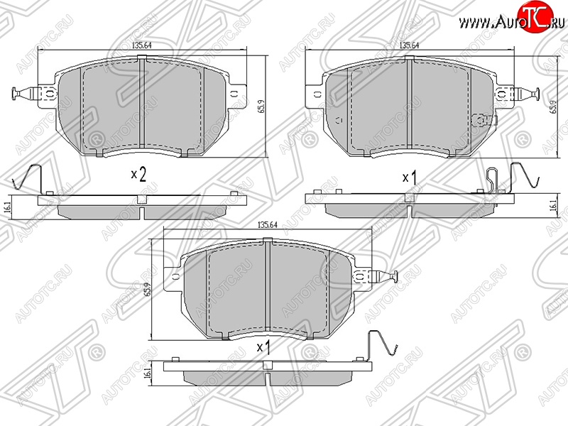 1 349 р. Колодки тормозные SAT (передние)  INFINITI FX35 ( S50,  S51) - FX50  S51  с доставкой в г. Москва