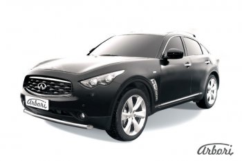 4 999 р. Защита переднего бампера Arbori (нержавейка, 1 труба d76 mm).  INFINITI FX35  S51 - FX50  S51  с доставкой в г. Москва. Увеличить фотографию 1