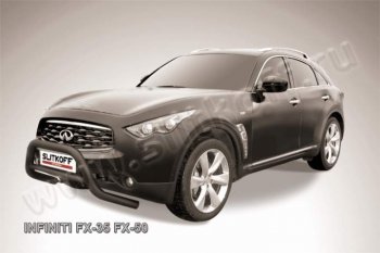 26 999 р. Кенгурятник d76 низкий  INFINITI FX35  S51 - FX50  S51 (Цвет: серебристый)  с доставкой в г. Москва. Увеличить фотографию 1