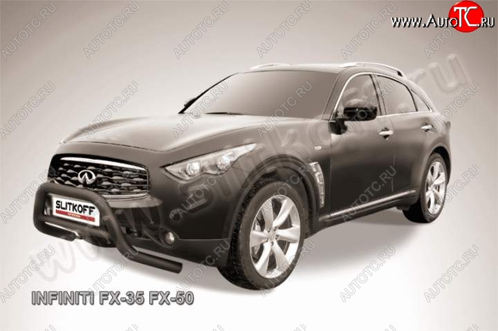 26 999 р. Кенгурятник d76 низкий INFINITI FX35 S51 дорестайлинг (2008-2011) (Цвет: серебристый)  с доставкой в г. Москва