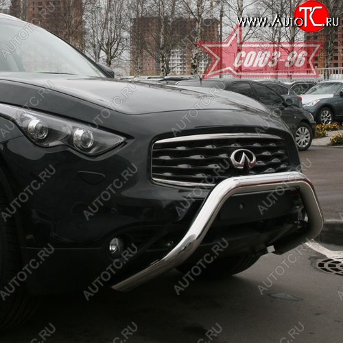 25 019 р. Защита переднего бампера Souz-96 (d76) INFINITI FX35 S51 дорестайлинг (2008-2011)  с доставкой в г. Москва