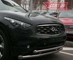 27 134 р. Защита переднего бампера двойная Souz-96 (d76/60)  INFINITI FX35  S51 - FX50  S51  с доставкой в г. Москва. Увеличить фотографию 2