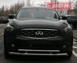 27 134 р. Защита переднего бампера двойная Souz-96 (d76/60) INFINITI FX35 S51 дорестайлинг (2008-2011)  с доставкой в г. Москва. Увеличить фотографию 1