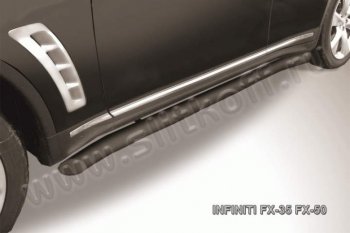 16 499 р. Защита порогов из трубы d57 Slitkoff INFINITI FX35 S51 дорестайлинг (2008-2011) (Цвет: серебристый)  с доставкой в г. Москва. Увеличить фотографию 1