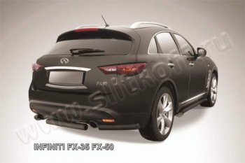 5 499 р. Защита заднего бампера из трубы d57 Slitkoff (короткая) INFINITI FX35 S51 дорестайлинг (2008-2011) (Цвет: серебристый)  с доставкой в г. Москва. Увеличить фотографию 1